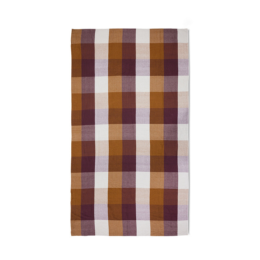 Vida check table cloth Amber/ Burgundy