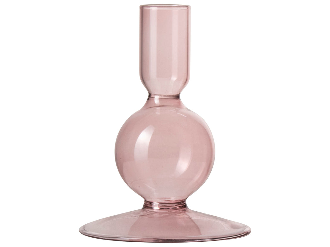 Gusta Candleholder Glass Pink s