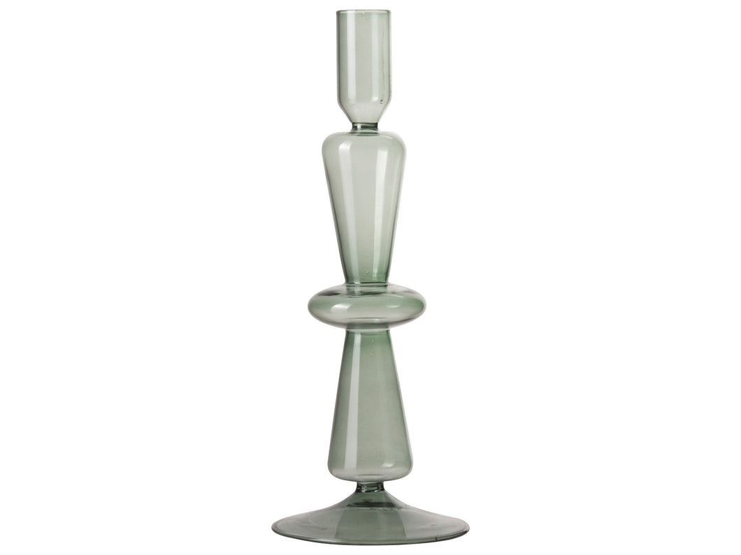 Gusta Dinner Candle Holder Glass Green M