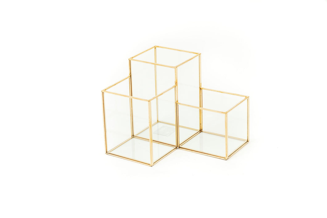 3-Delig Box Goud/Glas