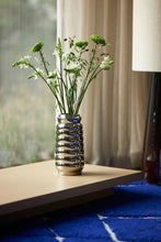 Load image into Gallery viewer, Ceramic ribble vase chrome

