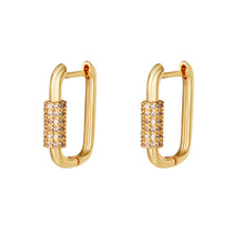 Load image into Gallery viewer, Zicron Stones Earrings Gold - Different Colors

