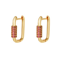 Load image into Gallery viewer, Zicron Stones Earrings Gold - Different Colors
