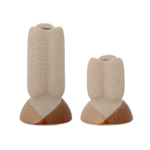 Load image into Gallery viewer, Iness Candlestick, Brown, Stoneware
