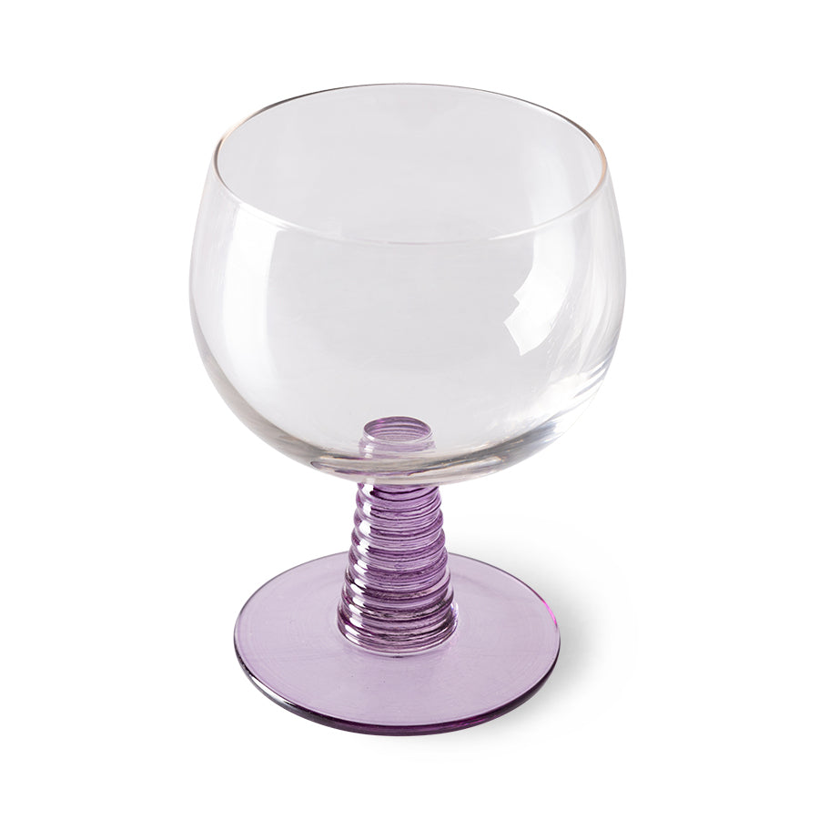 Swirl Wine Glass Low, Purple


