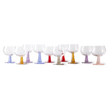 Load image into Gallery viewer, Swirl Wine Glass High, Mixed Colors (set of 4)
