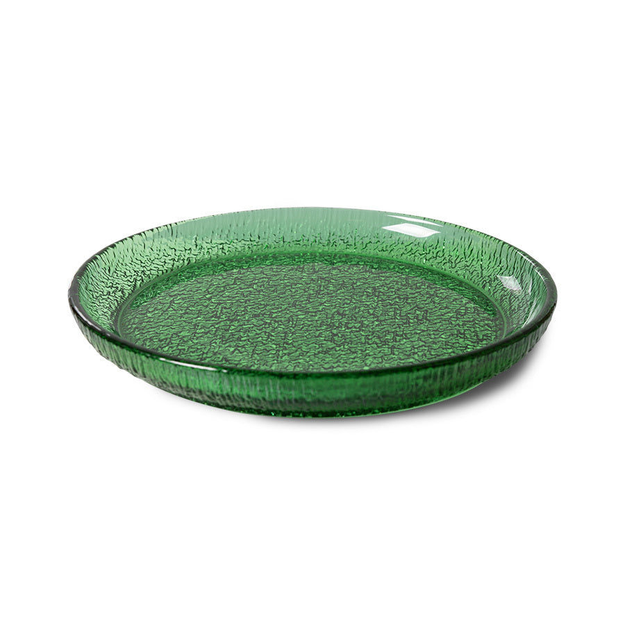The Emeralds: Glass Side Plate, Green  S/2