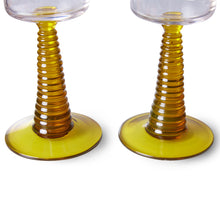 Load image into Gallery viewer, Special: swirl champagne glass yellow (set of 2)
