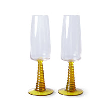 Load image into Gallery viewer, Special: swirl champagne glass yellow (set of 2)
