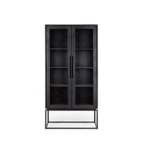 Load image into Gallery viewer, Karma Cabinet 2 Glass Doors in Charcoal
