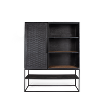 Load image into Gallery viewer, Cupboard Karma Charcoal with 1 Door and 3 Shelves
