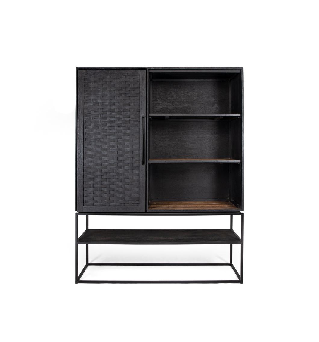 Cupboard Karma Charcoal with 1 Door and 3 Shelves