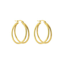 Load image into Gallery viewer, Double Hoop Earrings - Gold, Silver
