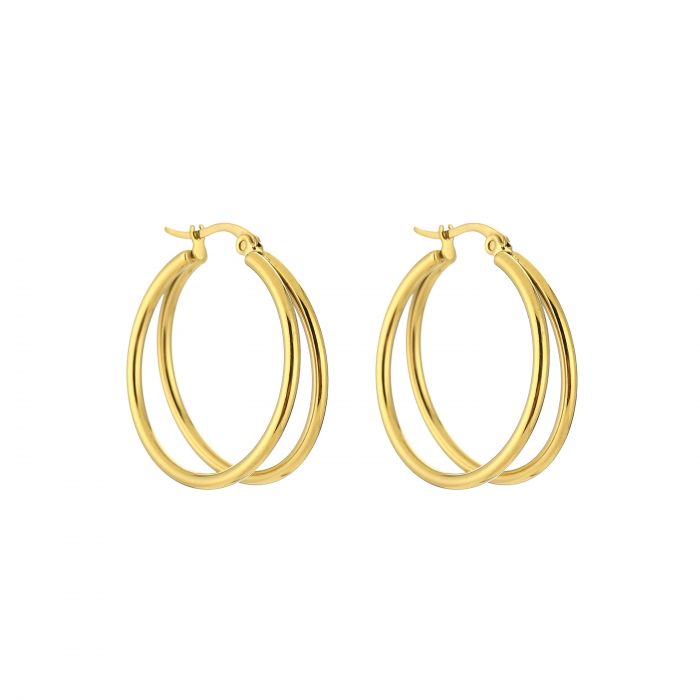Double Hoop Earrings - Gold, Silver