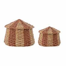 Load image into Gallery viewer, Ruddi Basket w/Lid, Red, Bankuan Grass S/2
