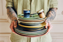 Load image into Gallery viewer, 70s Ceramics: Dessert Plates, Kiwi (set of 2)
