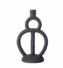 Load image into Gallery viewer, Candle Holder Black Stoneware 
