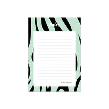 Load image into Gallery viewer, Zebra Notepad Mint

